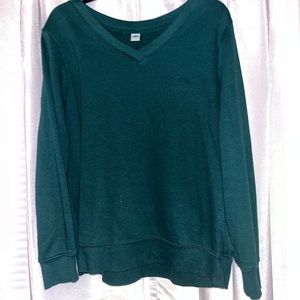 Forrest green v neck sweatshirt